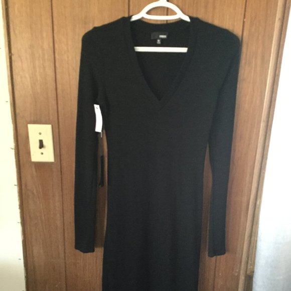 Wilfred Free midi black  body con dress V-neck - Picture 1 of 6